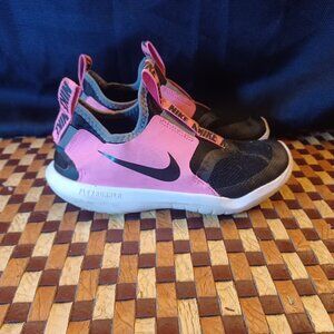 NIKE FLEX RUNNER (GS) GIRL'S TODDLER BLACK PINK SNEAKERS – SIZE 1Y